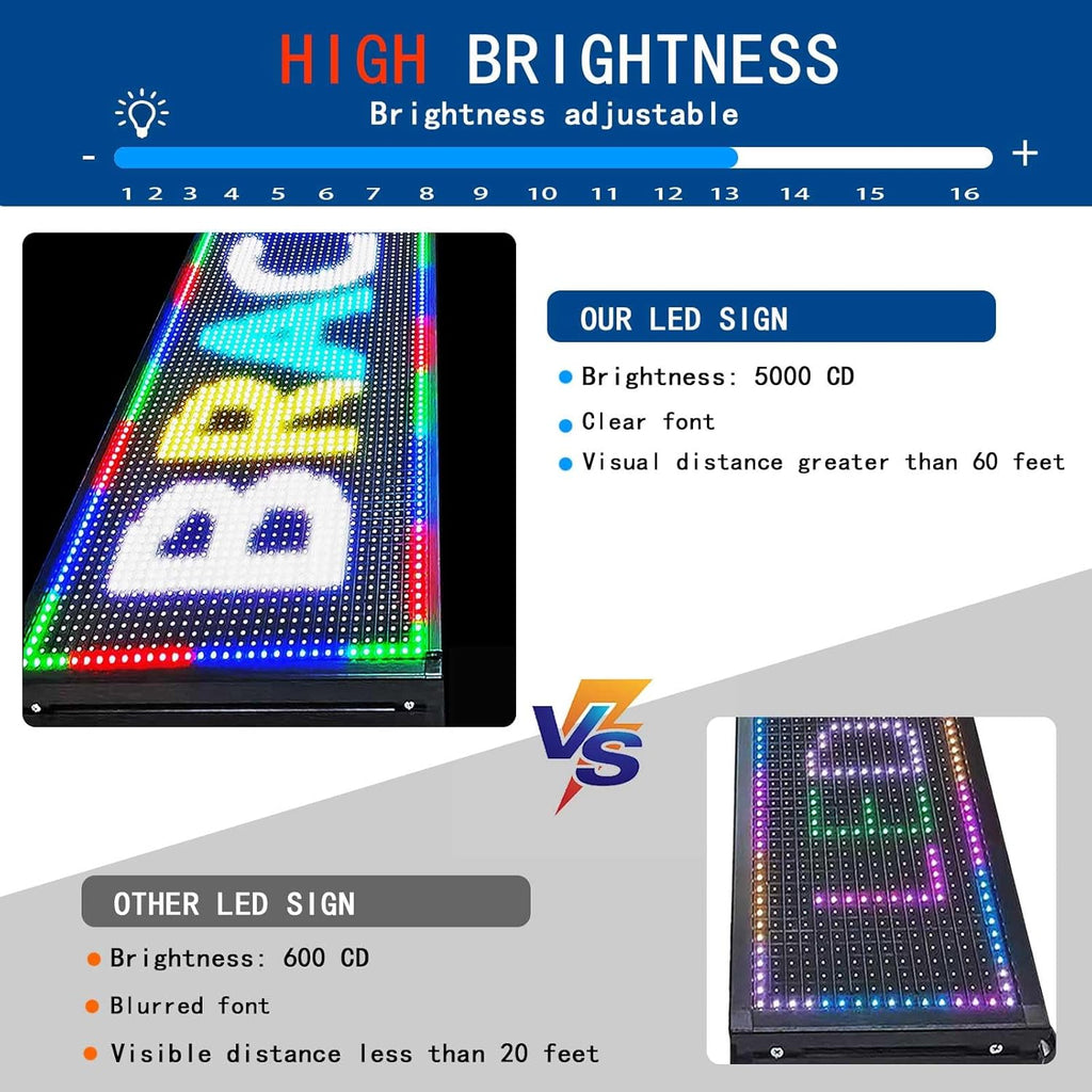 HS Scrolling Led Sign Programmable, Outdoor Digital Signs Waterproof ，Electronic Message Display Board