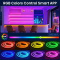 Flexible LED Neon Rope Lights with App/Remote, DIY Design Waterproof Outdoor RGB String Lamp, Music Sync for Bedroom Party