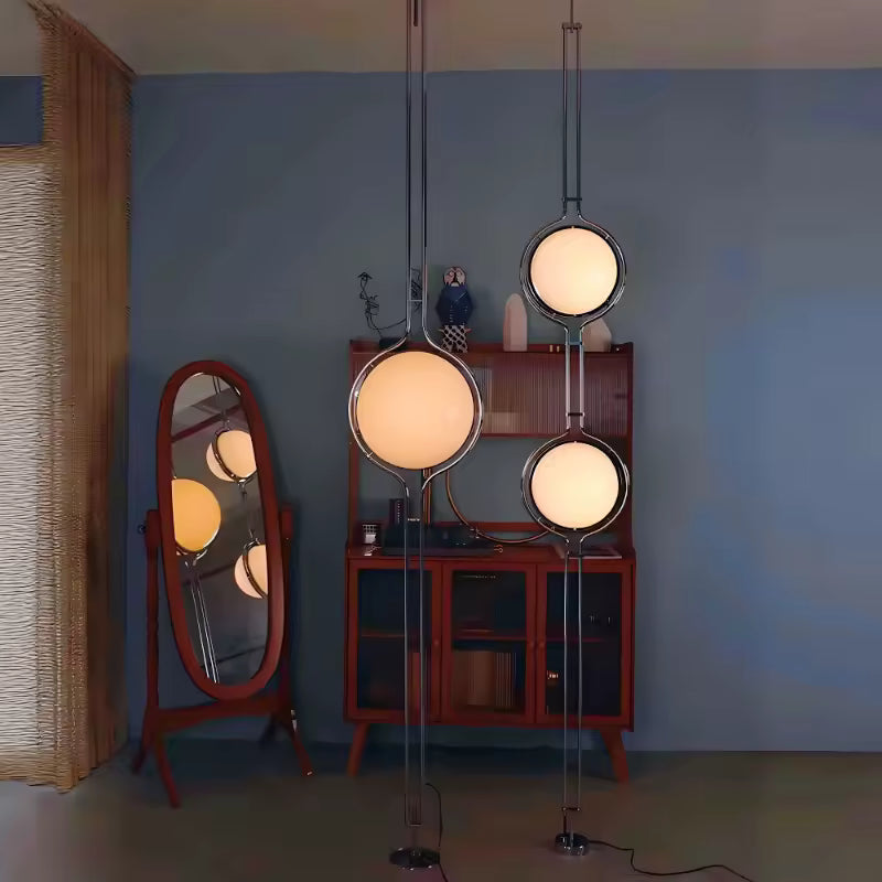 Nordic Designer Garrault Delord LED Floor Lamp Chrome Metal Acrylic Ball Floor Light Living Room Hotel Indoor Decoration Lamp