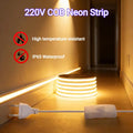 220V Pure Silicone Solid COB Neon LED Strip Light, IP65 Waterproof 1m roll